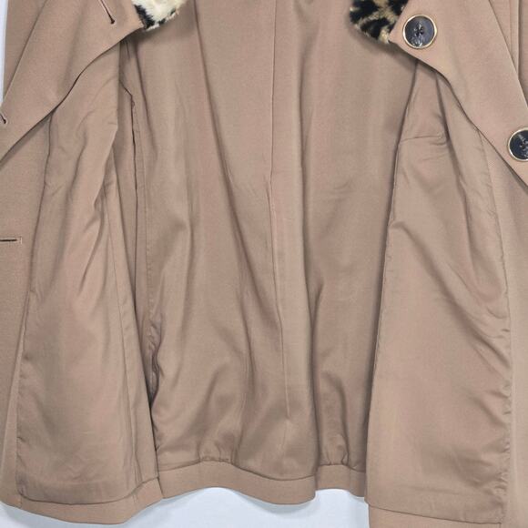 Chico's Women's Swing Jacket With Faux Fur Collar. Size 2. - Picture 5 of 6